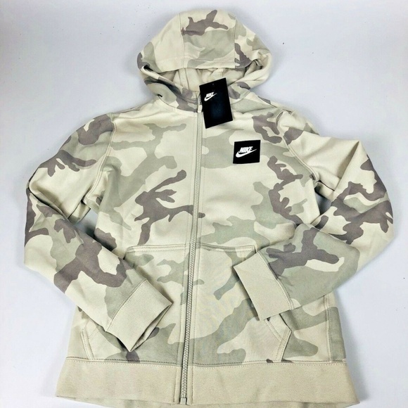 nike full zip camo hoodie
